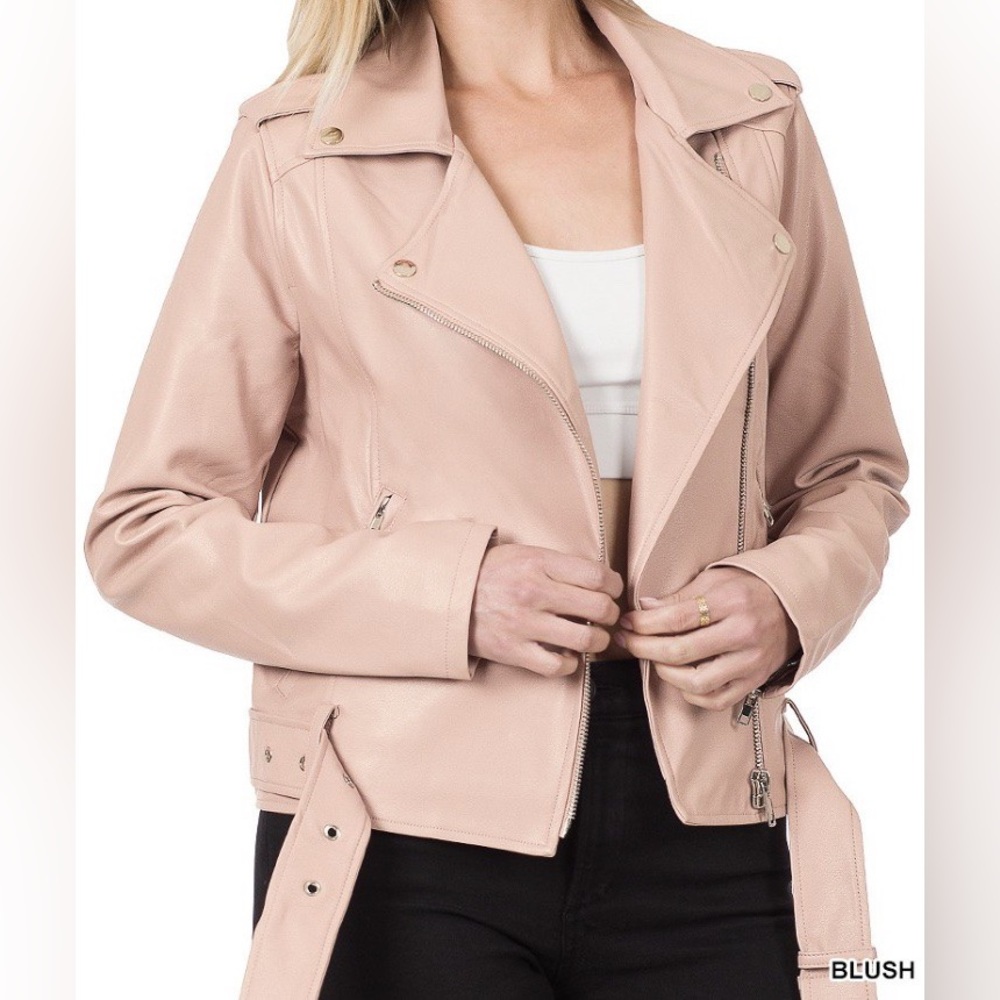 NWT Vegan Faux Leather Moto Jacket